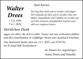 Anzeige von Walter Drees 