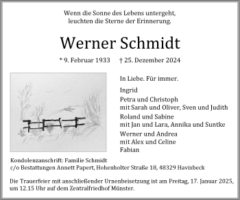 Anzeige von Werner Schmidt 