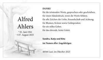 Anzeige von Alfred Ahlers 
