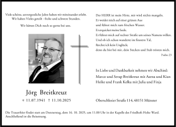 Anzeige von Jörg Breitkreuz 