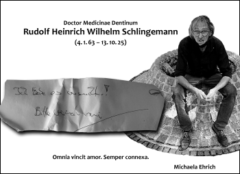 Anzeige von Dr. med. dent. Rudolf Schlingemann 