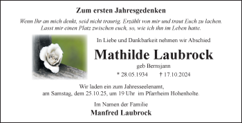 Anzeige von Mathilde Laubrock 