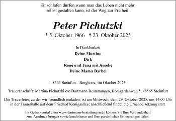 Anzeige von Peter Pichutzki 