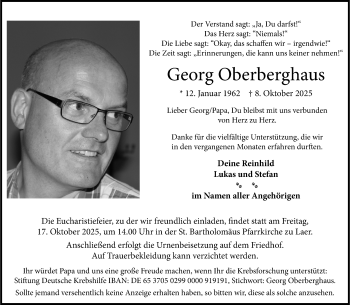 Anzeige von Georg Oberberghaus 