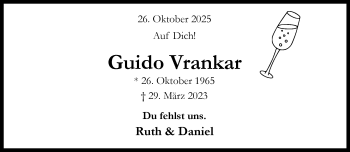 Anzeige von Guido Vrankar 