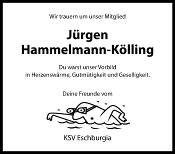 Anzeige von Jürgen Hammelmann-Kölling 