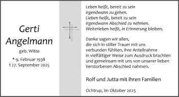 Anzeige von Gerti Angelmann 