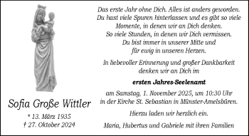 Anzeige von Sofia Wittler 