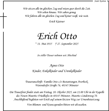 Anzeige von Erich Otto Kästner 