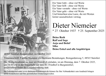 Anzeige von Dieter Niemeier 