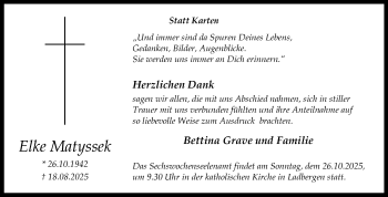 Anzeige von Elke Matyssek 