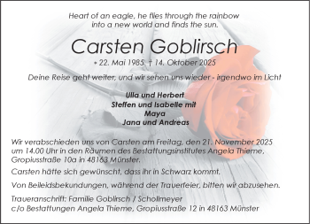 Anzeige von Carsten Goblirsch 
