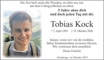 Anzeige von Tobias Kock 