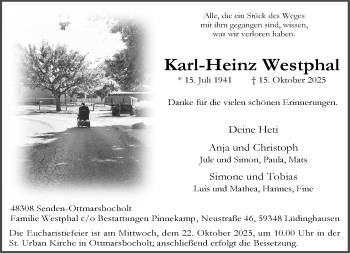 Anzeige von Karl-Heinz Westphal 