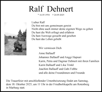 Anzeige von Ralf Dehnert 