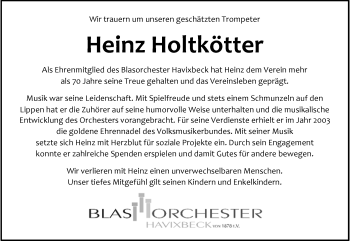 Anzeige von Heinz Holtkötter 