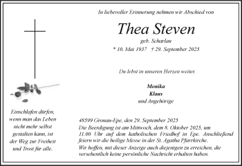 Anzeige von Thea Steven 