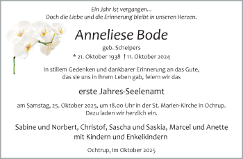 Anzeige von Anneliese Bode 