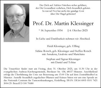 Anzeige von Martin Klessinger 