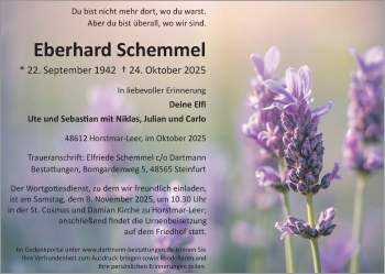 Anzeige von Eberhard Schemmel 
