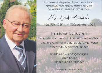 Anzeige von Manfred Knebel 