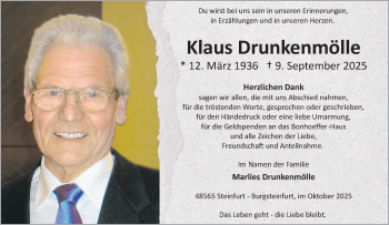 Anzeige von Klaus Drunkenmölle 