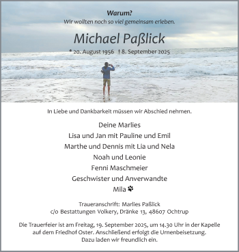 Anzeige von Michael Paßlick 