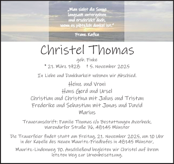 Anzeige von Christel Thomas 