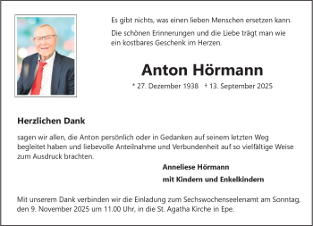 Anzeige von Anton Hörmann 