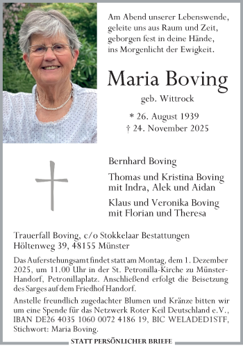 Anzeige von Maria Boving 