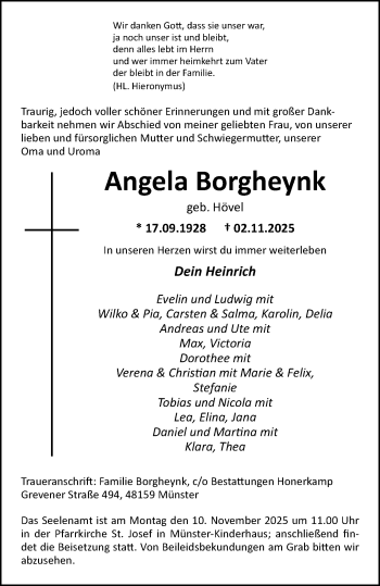 Anzeige von Angela Borgheynk 