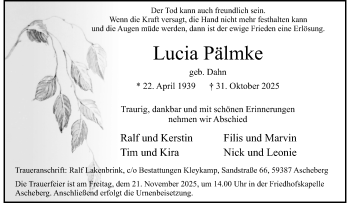 Anzeige von Lucia Pälmke 
