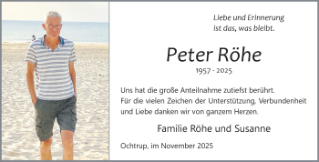 Anzeige von Peter Röhe 