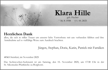Anzeige von Klara Hille 