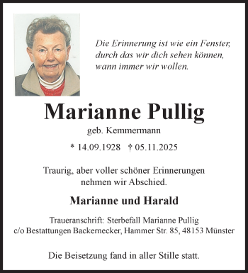 Anzeige von Marianne Pullig 