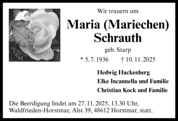Anzeige von Maria Schrauth 