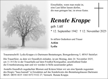 Anzeige von Renate Krappe 