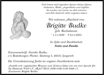 Anzeige von Brigitte Budke 