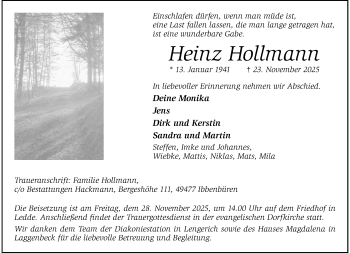 Anzeige von Heinz Hollmann 