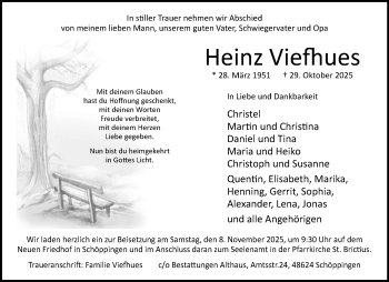 Anzeige von Heinz Viefhues 