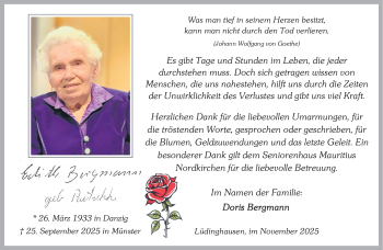 Anzeige von Edith Bergmann 