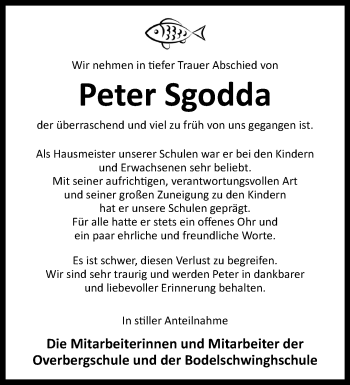 Anzeige von Peter Sgodda 