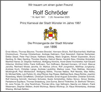 Anzeige von Rolf Schröder 