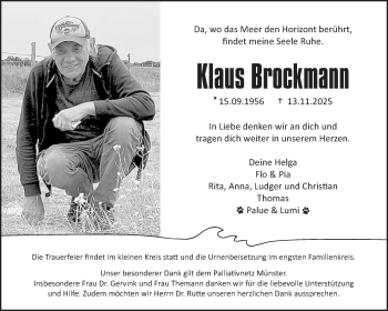 Anzeige von Klaus Brockmann 