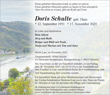 Anzeige von Doris Schulte 