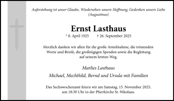 Anzeige von Ernst Lasthaus 