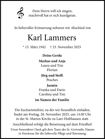 Anzeige von Karl Lammers 