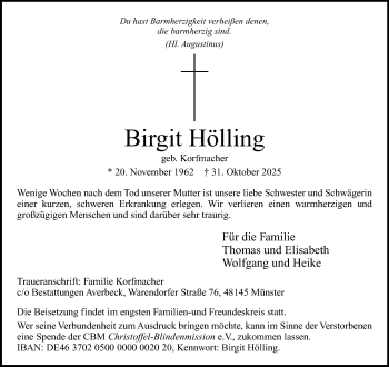 Anzeige von Birgit Hölling 