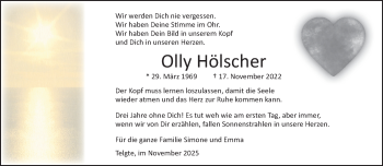 Anzeige von Olly Hölscher 