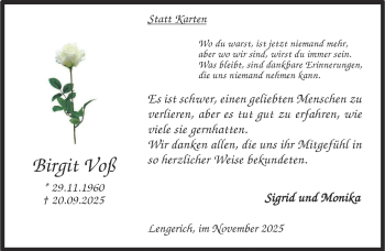 Anzeige von Birgit Voß 